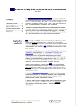 PSR Implementation Paper