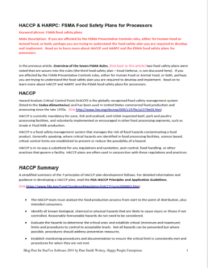 HACCP & HARPC Blog